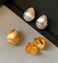 2024 New Brushed and Frosted Brass Drop Stud Earrings Universal Jewelry Customization