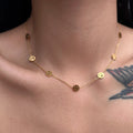 2023 Dazan Summer New 18k Pvd Gold Plated Stainless Steel Minimalist Polished Smile Face Embellished Cute Necklace Women