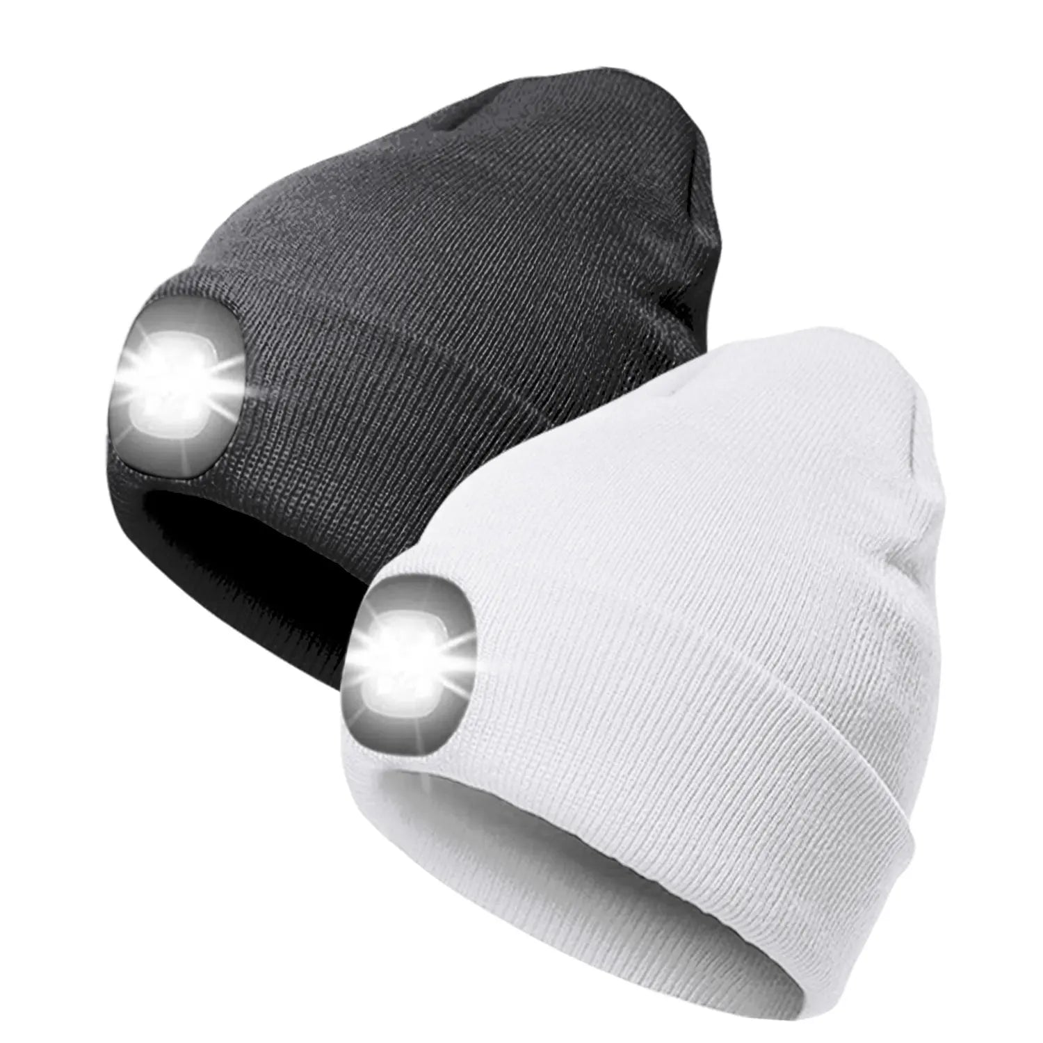 BESTSELLER Winter LED Beanie Hat with USB Rechargeable 4 White Lights Warm Knit Sport Adventure Outdoor Headlamp Cap for Unisex