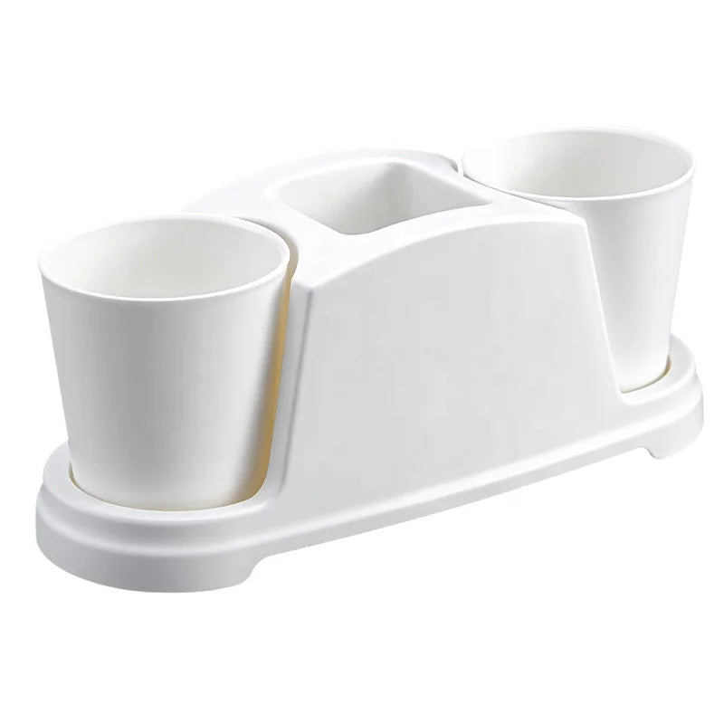 Fashion Bathroom Accessories Storage Organizer Set Washable Cup Stand Toothbrush Holder