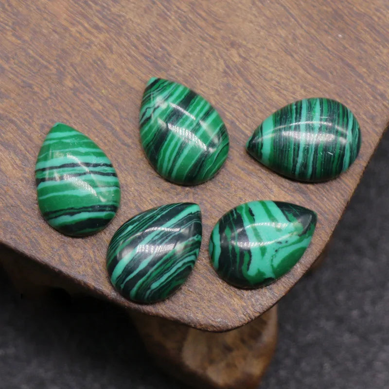 DIY 2025 Hot Sale Cabochon Malachite Loose Stones Synthetic Gemstones Crystals