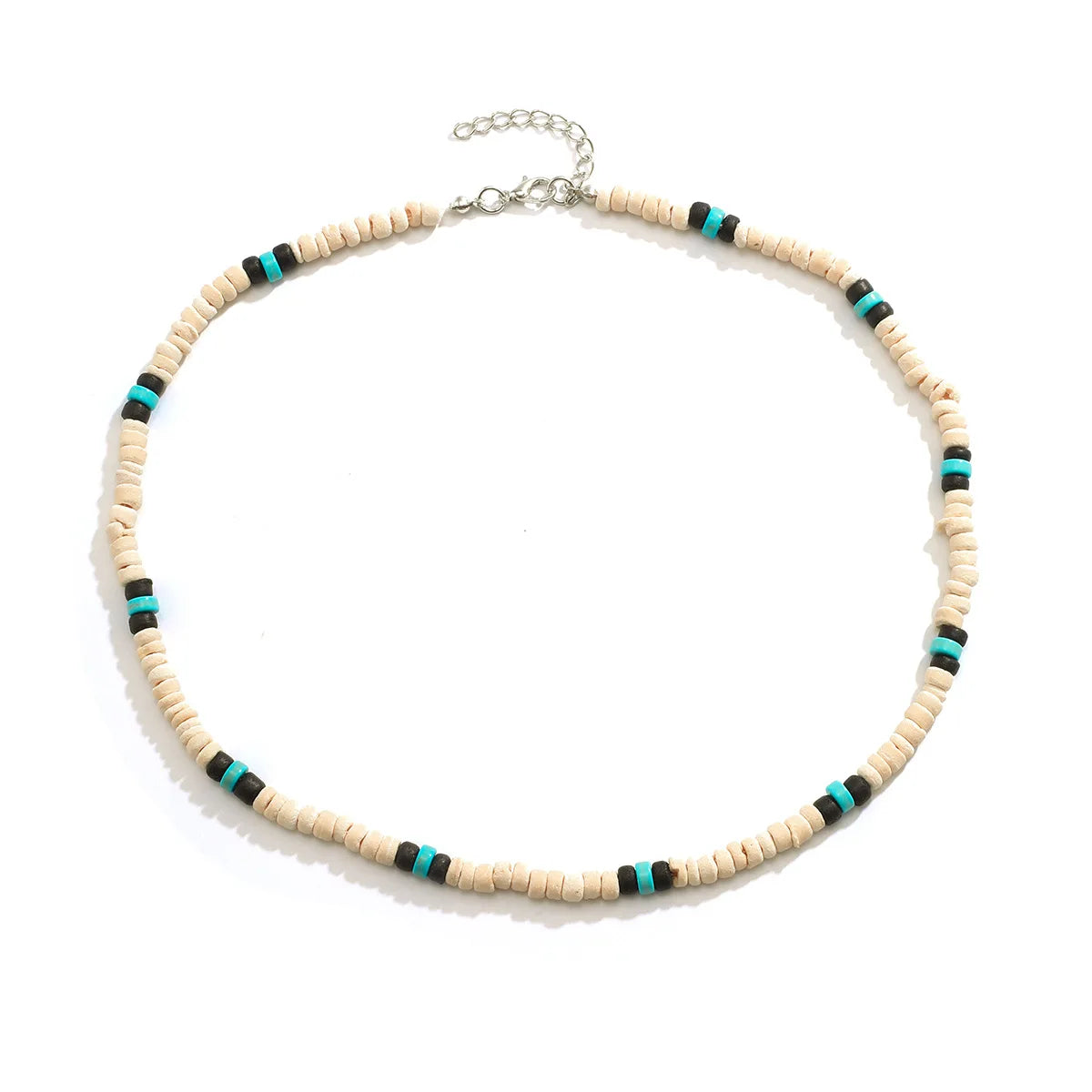 Handmade Colorful Beads Necklace Bohemian Turquoise Geometric Necklace Summer Beach for Men Jewelry