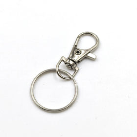 DIY Accessories 3mm Stainless Steel Dog Buckle Keychain Hook Lobster Clasp Anti-theft Waterproof Car Key Ring Plush Webbing