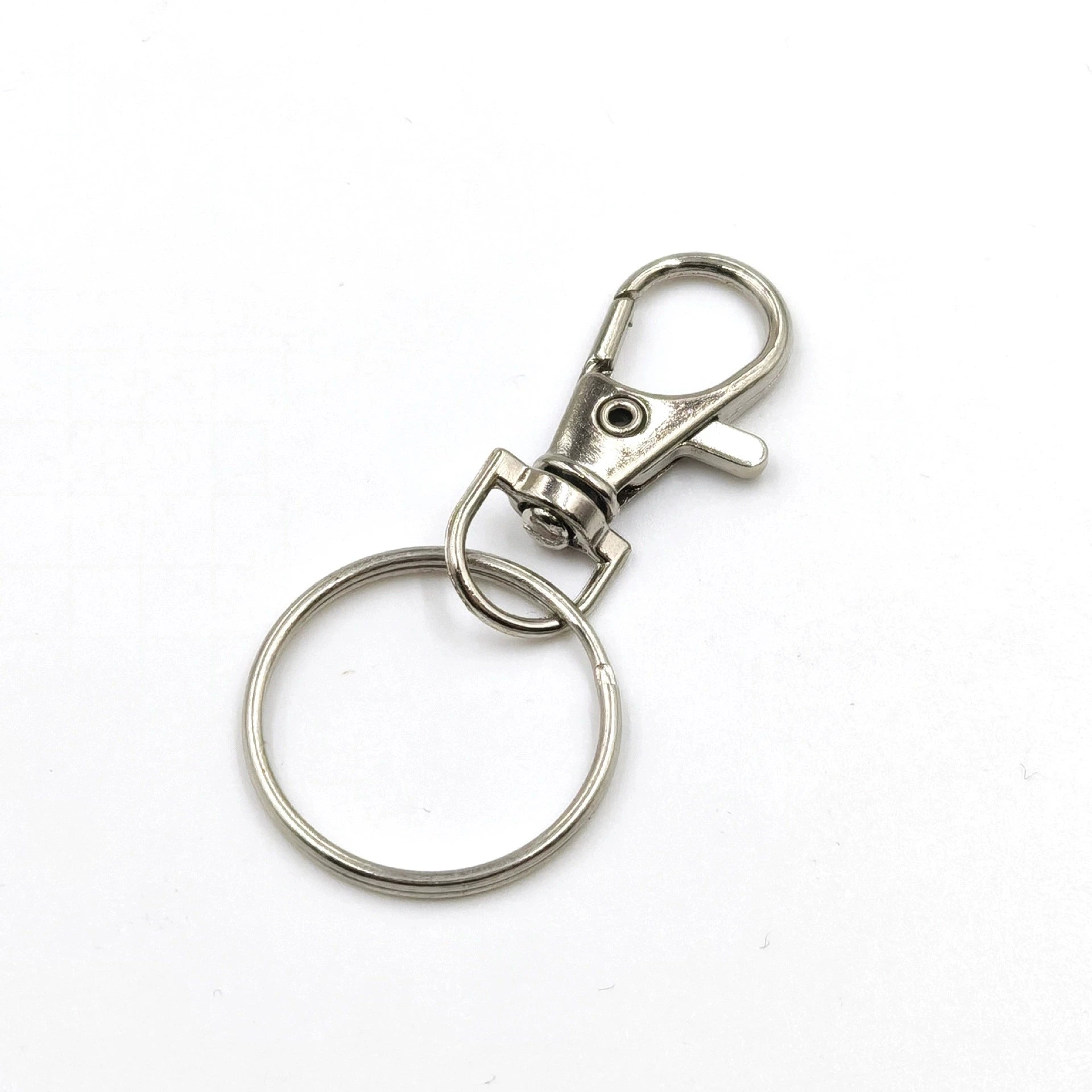 DIY Accessories 3mm Stainless Steel Dog Buckle Keychain Hook Lobster Clasp Anti-theft Waterproof Car Key Ring Plush Webbing