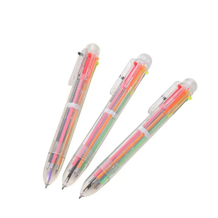 6-in-1 Multi-Functional Black Plastic Ballpoint Pen with Custom Logo 1.0mm Writing Width Animal Novelty Promotional Pen