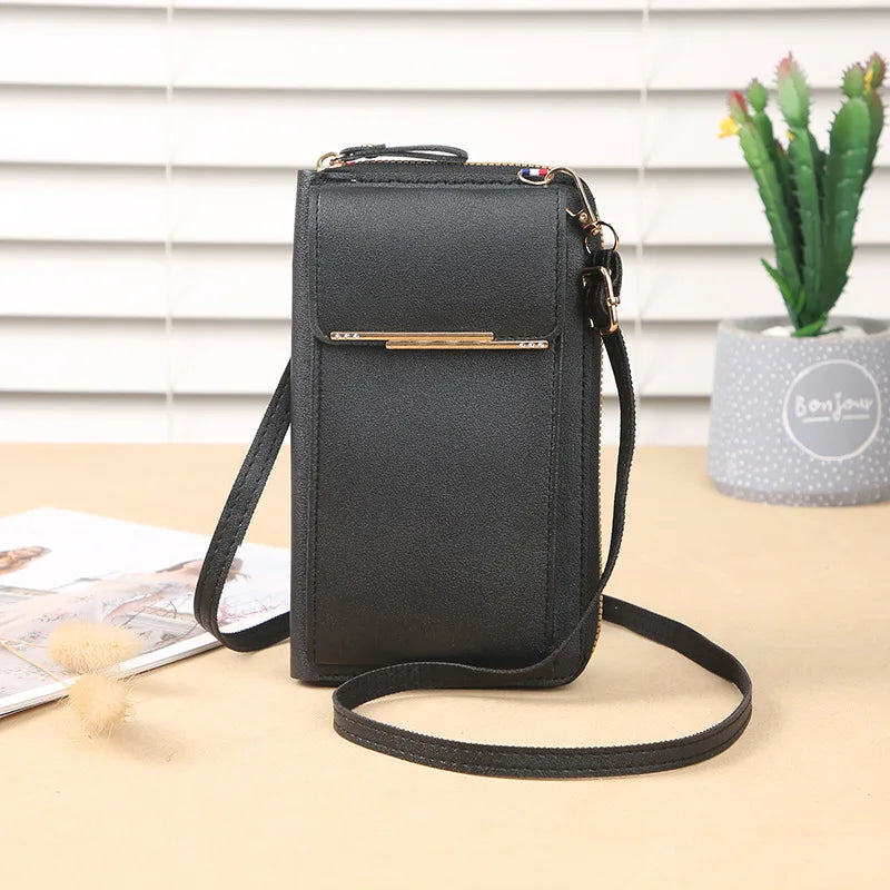 ENDAYCON Women's Crossbody Cute Mobile Phone Fashion Key Change Pocket Vertical Small Bag