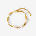 New Natural Freshwater Pearl Bracelets Dainty Chains Bangles Fashion 18k Gold Stainless Steel Women Luxury Fashion Jewelry Gifts