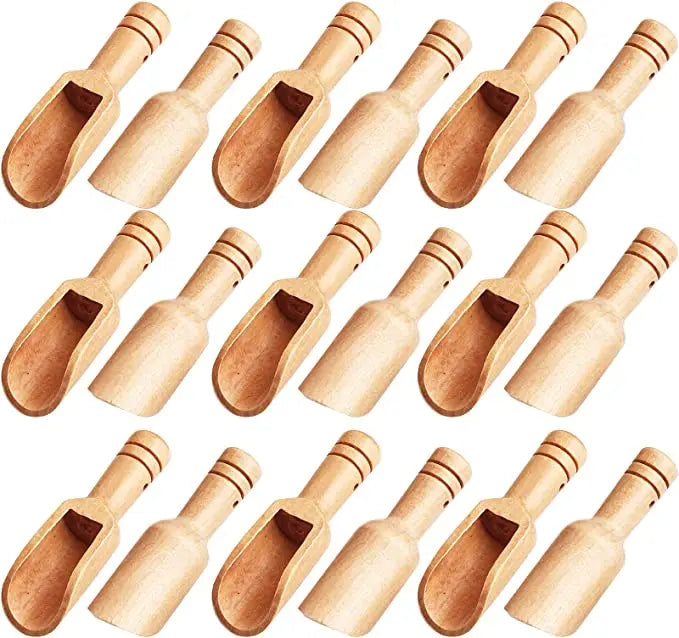 Mini Wooden Bamboo Spoons Small Bath Salt Spoon Small Spice Spoons for Sugar Scrubs Spices Bath Salts Cooking