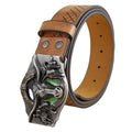 Wholesale Customised Western Cowboy Belt Buckle PU Leather Belt with Cowgirl Ox Buckle Alloy Material