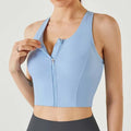 Women's Seamless Sports Vest Front Zipper Shockproof Running Bra Fitness Yoga Outdoor Activities Breathable Gym Underwear Line