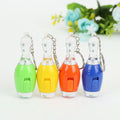 Wholesale Cute Bowling Ball Shape LED Flashlight Keychain Multi Function Keyring Emit Light Lamp Mini LED Gifts
