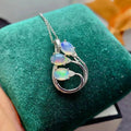 925Luxury Custom Natural Opal Jewelry Necklace Sets for Women Rhodium & Gold Plated for Gift Certified Wholesale