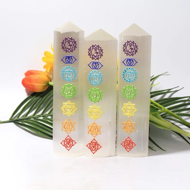 Wholesale Chakras Selenite Tower Healing Stone Crystal Point Chakras Selenite Tower