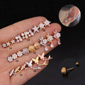 Dainty Gold Silver Star Butterfly CZ Stainless Steel Wedding Gift Plug & Tunnel Earring Helix Snug Rook Piercing