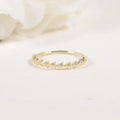 14K 18K Yellow Gold Diamond 11 Triangle Station Ring 0.07 Ctw Lab Grown Diamond Triangular Eternity Ring Stacking for Her