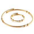 R.GEM. Wholesale Titanium Stainless Steel 18k Real  Electroplating Golden Bead Necklace and Bracelets Sets