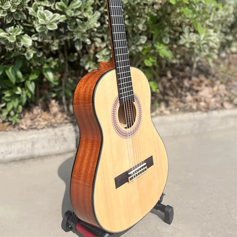 Aiersi Supply Handmade Small Size 36 Inch Solid Top Vintage Nylon String Traditional Classical Guitar