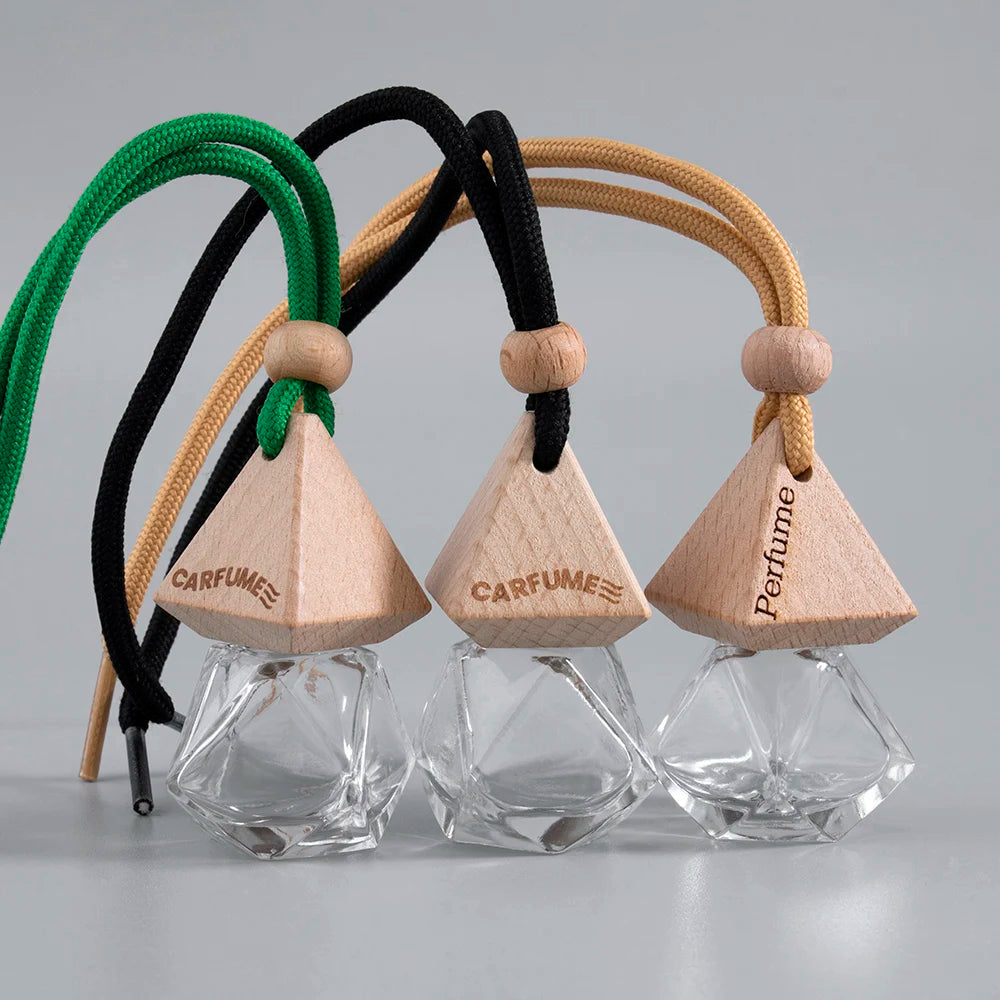 Empty Glass Hanging Car Reed Diffuser Bottles Fancy Car Air Freshener Bottle