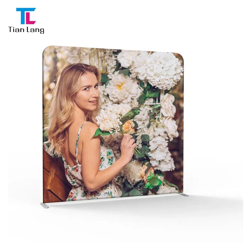 Tian Lang Portable Aluminum Photo Booth Backdrop Stand Stretch Tension Fabric Display for Trade Shows Printed Display