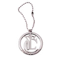 Custom Hollow Letter Label Bag Accessory Decorative Purse hang Tags Brand Metal Keyring Round Plate With Ball Chain