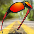 UV400 Men's Polarized Colorful Night Vision Sunglasses Square Wrap Around Sports Sun Glasses Trendy Men Outdoor Cycling Shade
