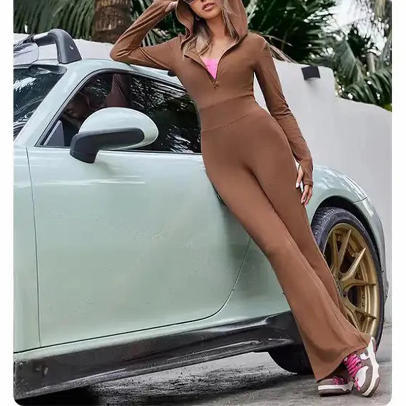 2025 New Arrivals Women Clothing Custom Gym Outfit Jumpsuits Solid Color Bodycon One Piece Yoga Fitness Jumpsuit Clothes