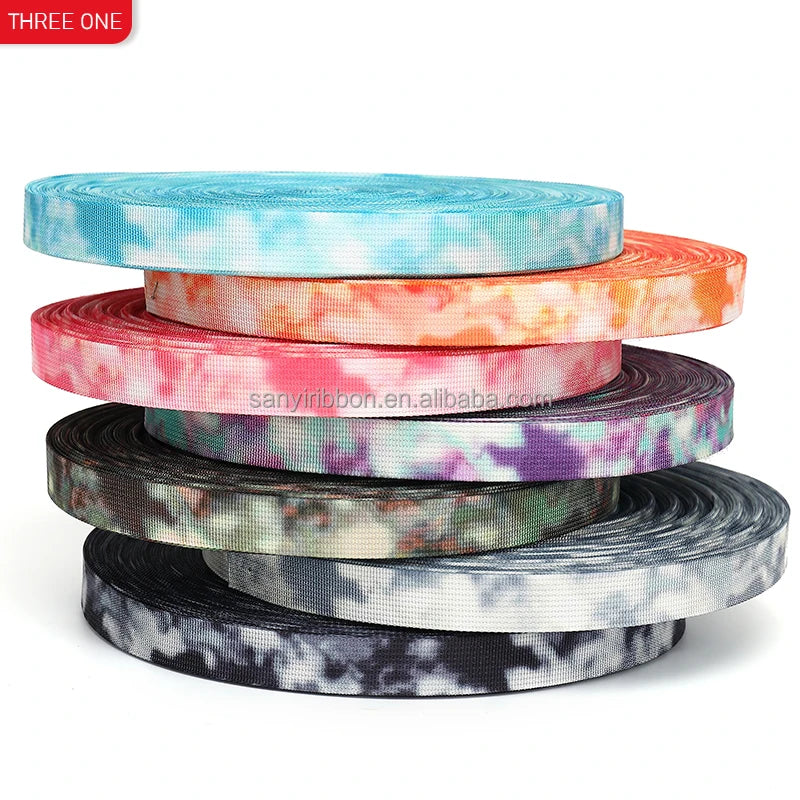 Popular Products Heat Transfer Camouflage Nylon Straps Gradient Color Webbing Pet Leash Clothing Camo Webbing
