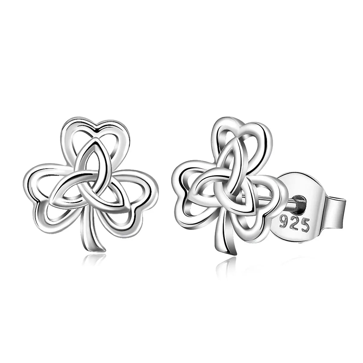 Merryshine Unisex Three Leaf Clover Ear Studs Earrings 925 Sterling Silver Trendy Style for Wedding Party Gift