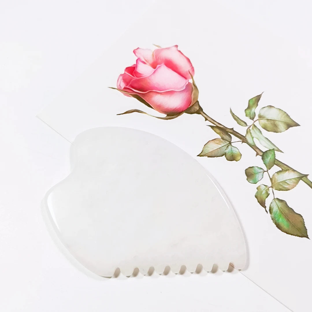 DIY Stone Face White Jade Stone Gua Sha Body Rose Quartz Gua Sha Tool Crystals Massage Tool