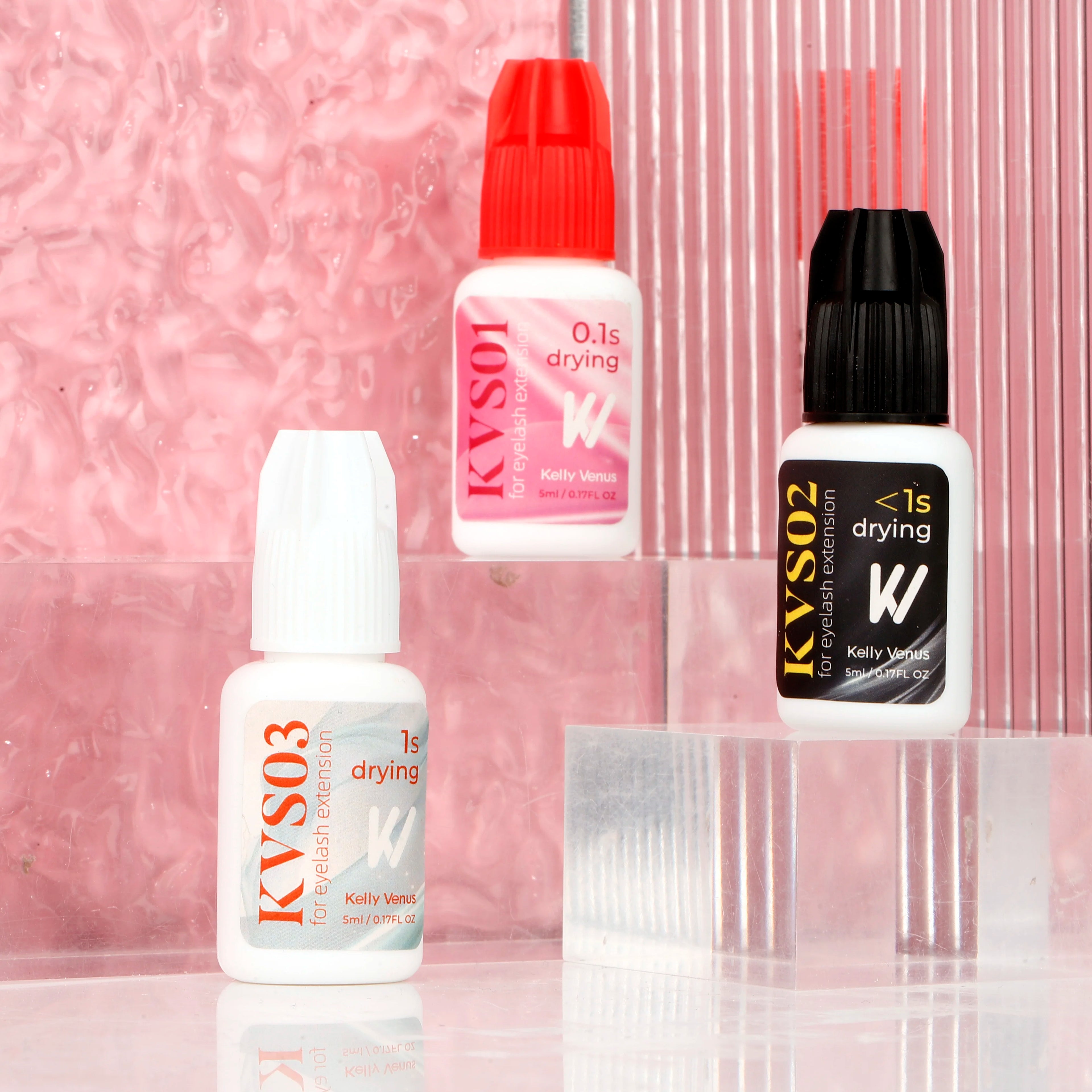 KV 0.1s <1s Custom High Humidity Liquid Waterproof Sensitive Lash Extension Glue Wholesale Private Label Eyelash Adhesive
