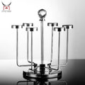 Stainless Steel 360 Rotating Cup & Mug Storage Rack with 6 Hooks for Coffee/Tea Display and Drying Kitchen Use