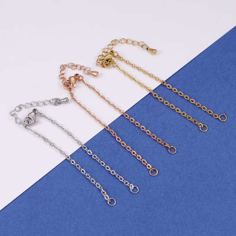 Good Selling Stainless Steel Gold Plated Unfinished Cable Adjustable Chain Bracelet With Connector  14+4cm DIY Jewelry