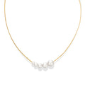 New Imitation Pearl Necklace Women's Titanium Steel Plated 18K Gold Fashion Jewelry