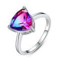 Fine Jewelry 925 Sterling Silver Geometric Colored Gemstone Engagement Fashion Zircon Diamond Ring for Women