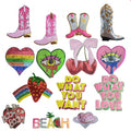 Factory Sale Kawaii  Big Size Embroidery Iron on Eye Cherry Heart  Boot  Sequin Patch for Tshirt Hoodies