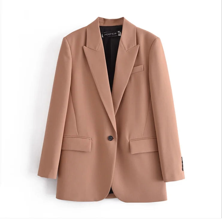 Wholesale European and American Women's Clothing Summer New Pocket Decoration Loose Suit Coat