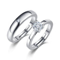 Trendy Exquisite 925 Silver Plated Zircon Crystal Women Men Couple Lovers Wedding Bands Rings Jewelry for Valentine's Day