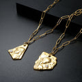 Trendy Jewelry 18K Gold Plated Minimalist Jewelry Irregular Shape Pendant Chunky Chain Necklace for Women
