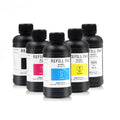 OCBESTJET LED UV Ink 250ML Ink UV for Epson L1800 1390 L800 1400 1410 1430 1500W R280 R290 R330 UV LED Printer (BK C M Y White)