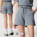 Summer Workout Gym Wear High Waist Casual Loose Fit Running Shorts Drawstring Side Pockets Fitness Sports Shorts