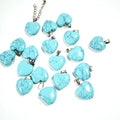 HZ New Hot Selling Products Quartz Blue Turquoise Heart Pendant Necklace Rose Crystal