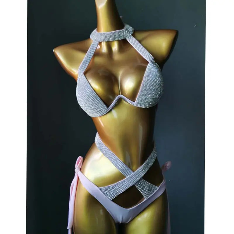 New 2021 Crystal Bikini Factory Price Beachwear Bling Sexy Swimsuits