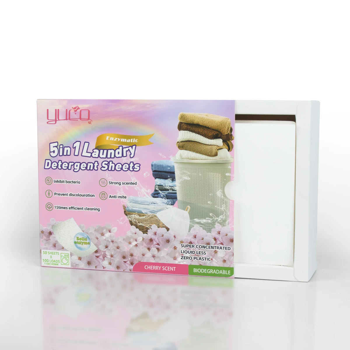 Laundry Detergent Sheets Enzymes Biodegradable Hypoallergenic White Clothes Washing Paper Sheet Strips for Sensitive Skin