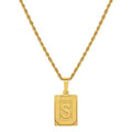 Plated A-z Initial Women Jewelry Necklace Gold Stainless Steel Hexagon Rectangle Alphabet Letter Pendant Latest Necklace Designs
