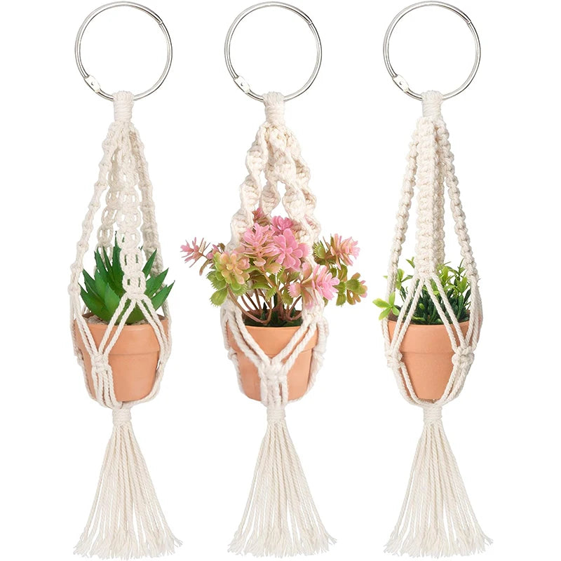 DIY Home Macrame Decoration Handmade Cotton Hanging Rope Macrame Plant Hangers Flower Pot Holder