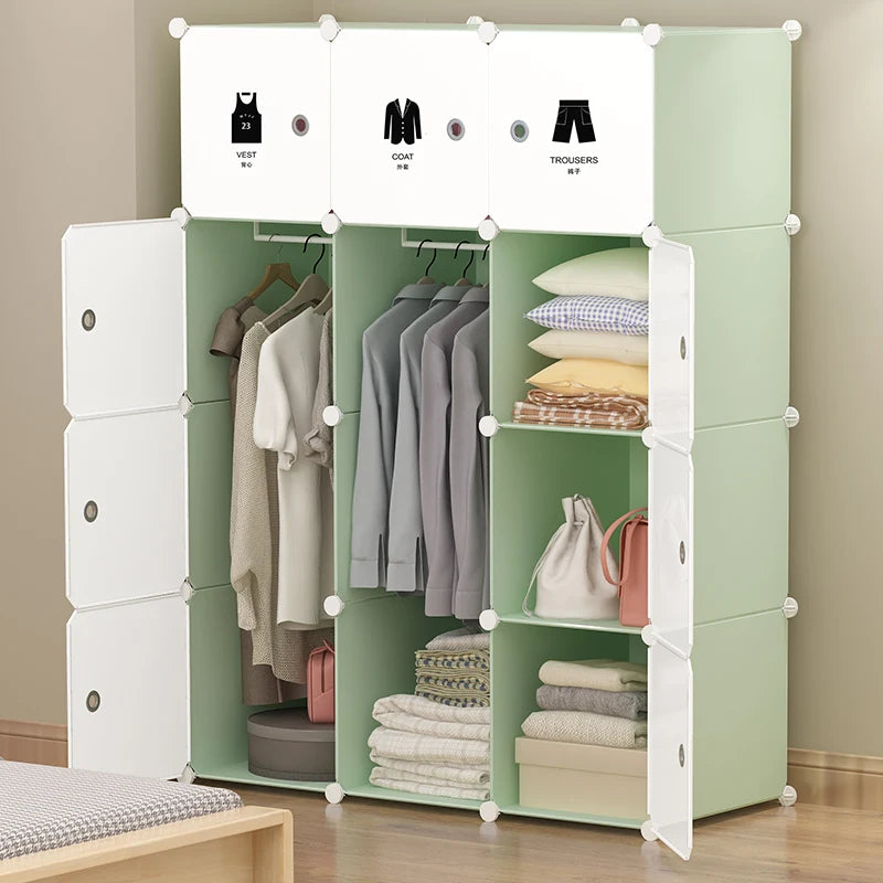 12 Cube Foldable Extendable Wardrobe Armario Armoire Bedroom Furniture Living Room Plastic PP Modern DIY