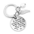 2021 Hot Selling Custom Stainless Steel Keychain Inspirational Motivational 'We Never Walk Alone' Heart Pendant Vintage Style
