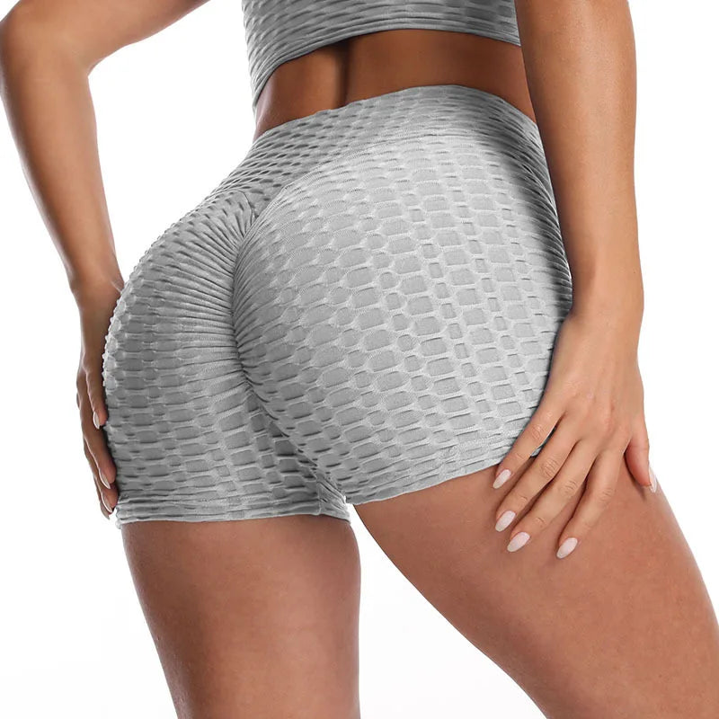 Gray Yoga Shorts Women Workout Pant Peach Hip Fitness Sports Leggings Tight Yoga Sorts