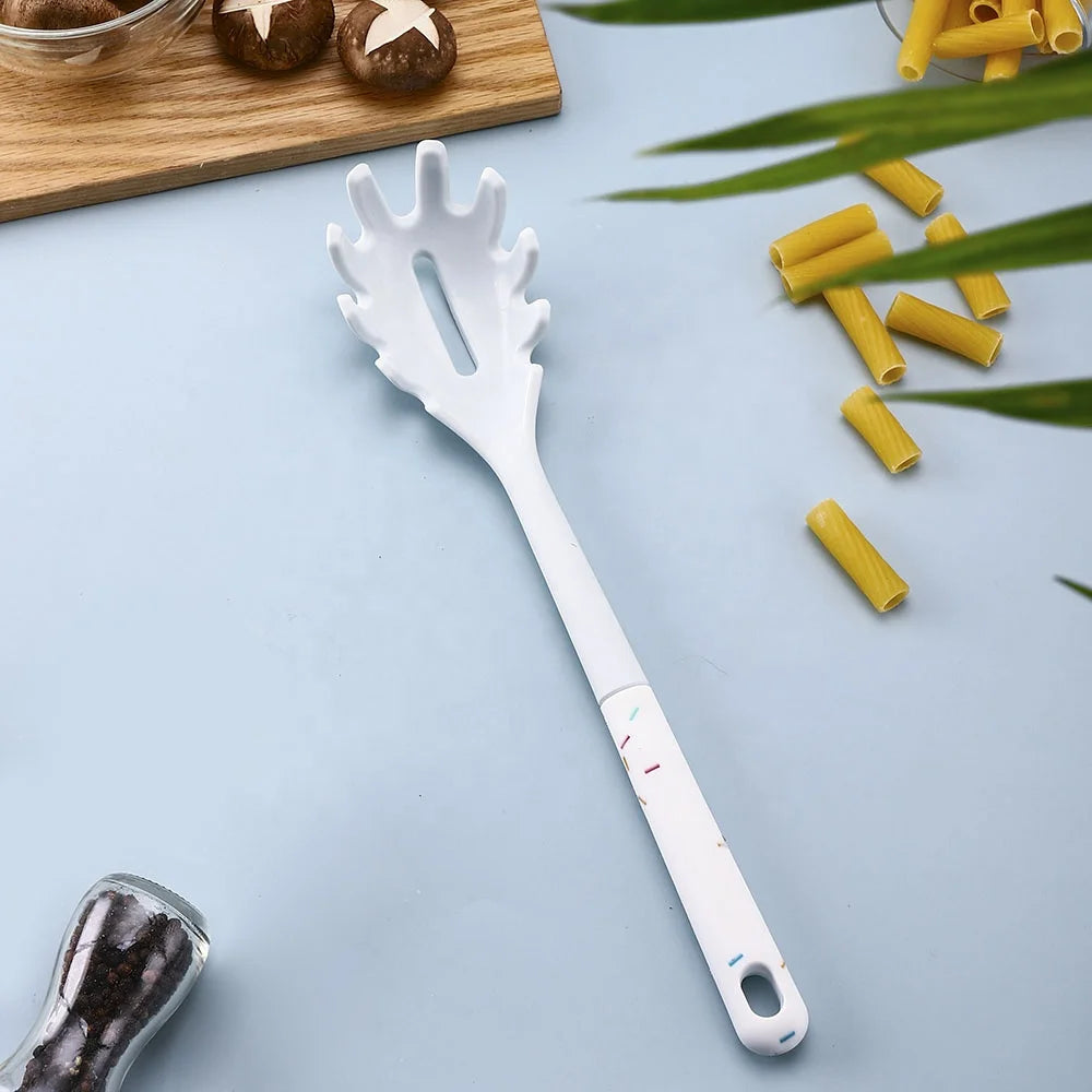 New Design Manufacturer Cooking Utensil Pasta Server Fork Silicone Spaghetti Spoon