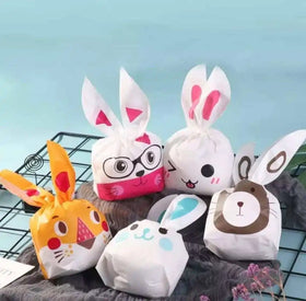 Sweets Party Goodie Packing Wedding Cake Bags Long-Ear Rabbit Candy Gift Bags Plastic Christmas Chinese New Year Ramadan